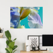 Blauwe iris, blauwe hemelcanvasafdruk poster (Thuiskantoor)