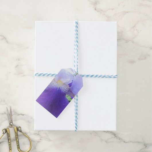 Blauwe Iris bloem Custom Gift Labels Cadeaulabel (Met Touw)