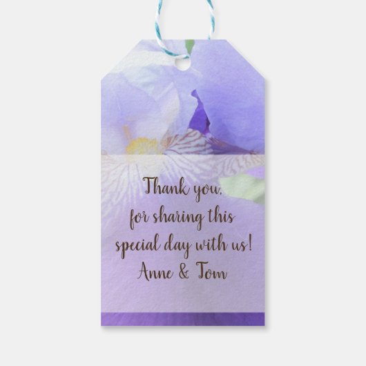 Blauwe Iris bloem Custom Gift Labels Cadeaulabel (Achterkant)