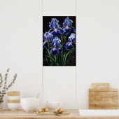Blauwe Iris Bloem Kunstprint Poster (Keuken)