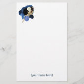 Blauwe iris bloem kust Japandi briefpapier (Voorkant)