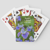 Blauwe Iris Bloem Portret Jubileum Datum Pokerkaarten (Achterkant)