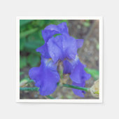 Blauwe iris bloem servetten (Voorkant)