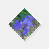 Blauwe iris bloem servetten (Hoek)