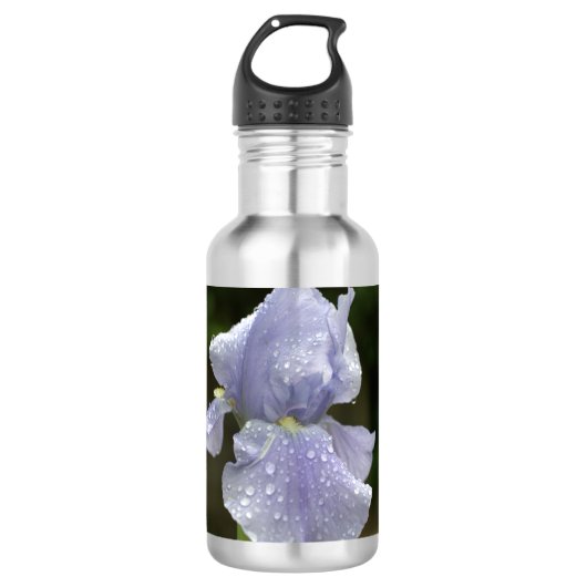 Blauwe Iris Bloem Waterfles (Voorkant)