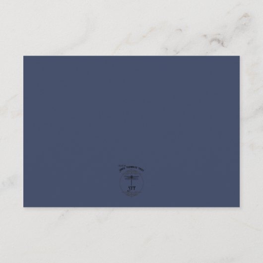 Blauwe iris bloemen bruiloft receptie informatiekaartje (Achterkant)