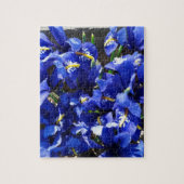 Blauwe Iris bloemen in de tuin Legpuzzel (Verticaal)