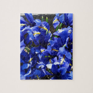 Blauwe Iris bloemen in de tuin Legpuzzel