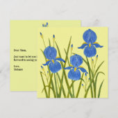 Blauwe Iris Bloemen Plat Kaart (Voorkant / Achterkant)