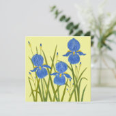 Blauwe Iris Bloemen Plat Kaart (Staand voorkant)