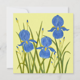 Blauwe Iris Bloemen Plat Kaart
