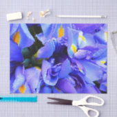 Blauwe Iris bloemen Tissuepapier (Craft)