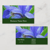Blauwe iris bloemen visitekaartje (Voorkant / Achterkant)