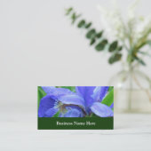 Blauwe iris bloemen visitekaartje (Staand voorkant)
