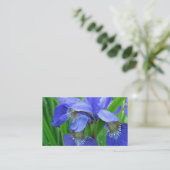 blauwe iris bloemen visitekaartje (Staand voorkant)