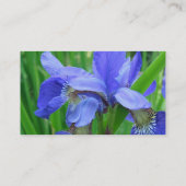 blauwe iris bloemen visitekaartje (Achterkant)