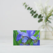 blauwe iris bloemen visitekaartje (Staand voorkant)