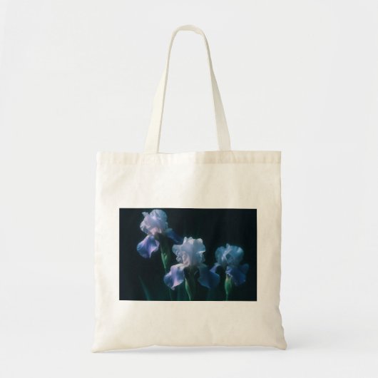 Blauwe Iris Bloemige Muur Kunst Poster Tote Bag (Voorkant)