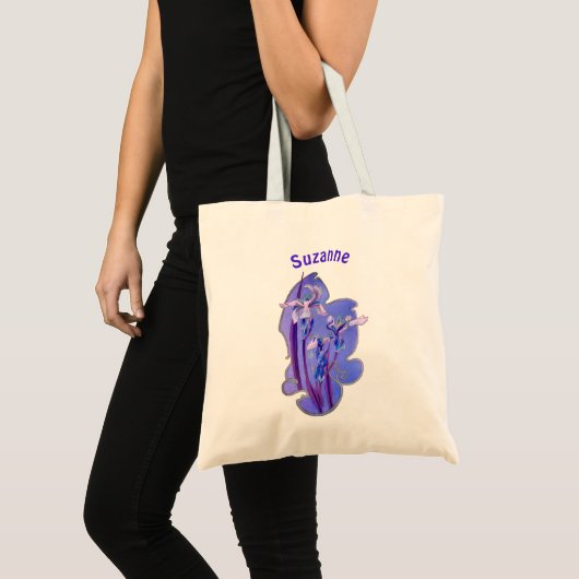 Blauwe Iris Bloemstuk Persoonlijk Tote Bag (Voorkant (product))