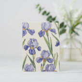 Blauwe Iris Bloesems Briefkaart (Staand voorkant)