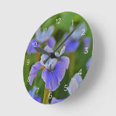 Blauwe Iris Botanische Bloem Wandklok (Hoek)