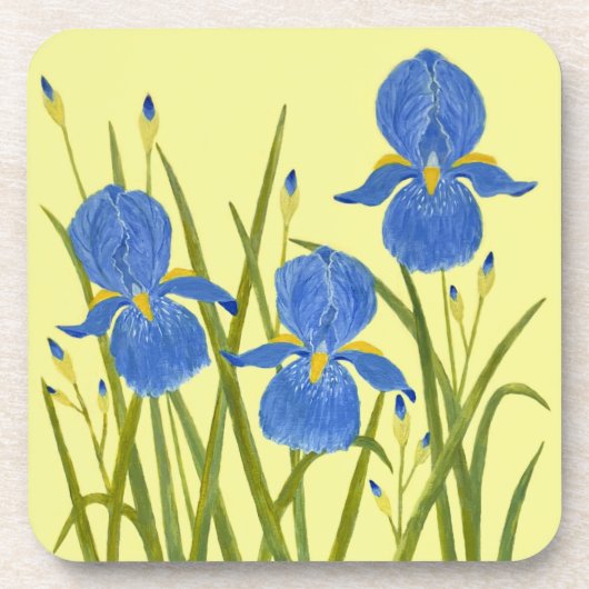 Blauwe Iris Drinkvonderleggers Bier Onderzetter (Voorkant)