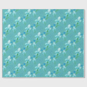 Blauwe iris en wilde bloemen Waterverf Cadeaupapier (Vlak)