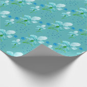 Blauwe iris en wilde bloemen Waterverf Cadeaupapier (Hoek)