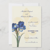Blauwe Iris Fleur de Lis Save the Date (Achterkant)
