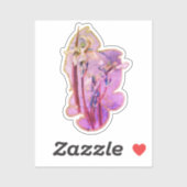 Blauwe Iris Floral Art versteld Sticker (Vel)