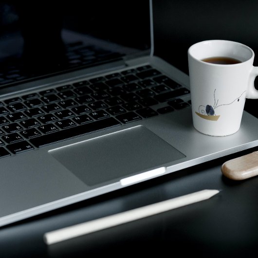  blauwe iris floral seashell koffiemok latte mok