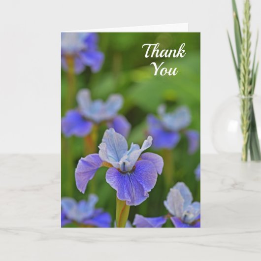 Blauwe Iris Flower Elegant Dankjewel Card Bedankkaart (Voorkant)