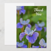 Blauwe Iris Flower Elegant Flat Bedankt Card (Voorkant / Achterkant)