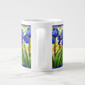 Blauwe Iris Glas-in-Lood Speciale Mok (Achterkant)
