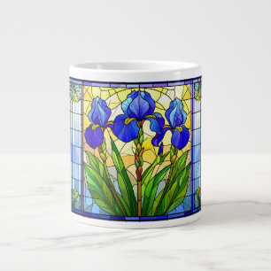 Blauwe Iris Glas-in-Lood Speciale Mok