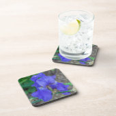 Blauwe iris harde plastic onderzetters (Rechterzijde)