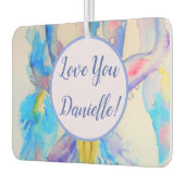 Blauwe Iris hartflormond Vloerauto Luchtverfrisser (Links)