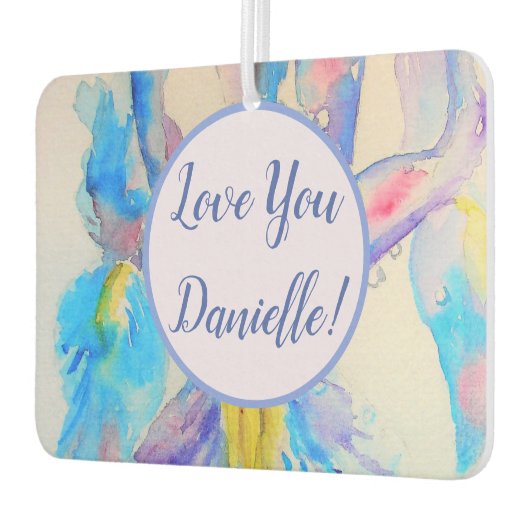 Blauwe Iris hartflormond Vloerauto Luchtverfrisser (Links)