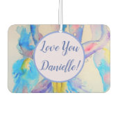 Blauwe Iris hartflormond Vloerauto Luchtverfrisser (Voorkant)