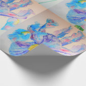 Blauwe Iris irises kunstbloemen Waterverf Verpakki Cadeaupapier (Hoek)