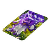 Blauwe Iris Irissen Bloemen Bloemen Verjaardag Magneet (Linkerzijde)