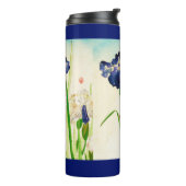 Blauwe iris japans Waterverf print Thermosbeker (Gedraaid links)