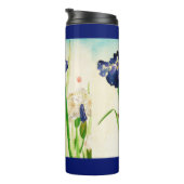 Blauwe iris japans Waterverf print Thermosbeker (Geroteerd rechts)
