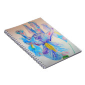 Blauwe Iris Kunst bloemig Watercolor Design Notitieboek (Rechterzijde)