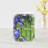 Blauwe iris met kruis II Kaart (Gele Bloem)