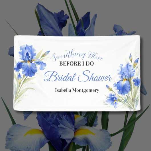 Blauwe Iris Something Blue Before I Do Bruidsfeest Spandoek