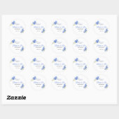 Blauwe Iris Something Blue Bruiloft Envelope  Ronde Sticker (Vel)