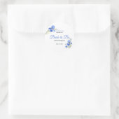 Blauwe Iris Something Blue Bruiloft Envelope  Ronde Sticker (Tas)