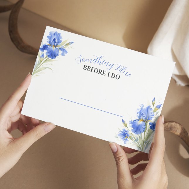 Blauwe Iris Something Blue Bruiloftsborrel Plaatsh (Blue Iris Something Blue Bridal Shower Place Cards
)