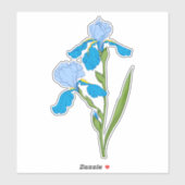 blauwe iris sticker (Vel)